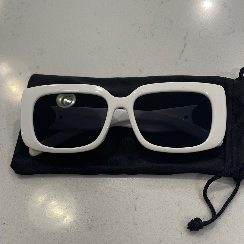 White Oversized Square Sunglasses | Trendy Summer Statement Shades